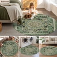 thumbnail image 6 of Teal Boho Round Area Rug 6 FT, Non Slip Bedroom Area Rug, Ehtnic Modern Geometric Abstract Art Washable Soft Circular Carpet Non-Shedding Floor Mat for Kitchen Dining Room Home Office Kids Room, 6 of 9