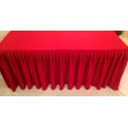 thumbnail image 3 of 4' ft. Fitted Polyester Double Pleated Table Skirt Cover w/Top Topper Events Red", 3 of 3