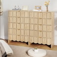 thumbnail image 5 of YOCWO 5 Drawer Dresser Set of 2 with Wave Panel, Mid Century Tall Storage Dresser Chest of Drawer for Bedroom, Natural, 5 of 7