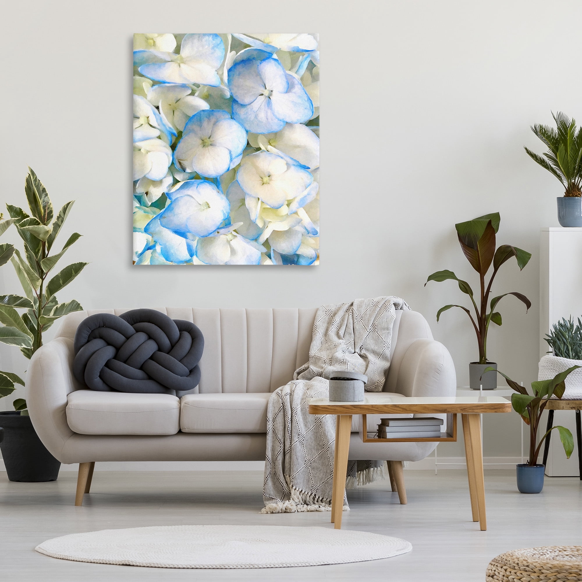 Stupell Industries Blue Pansies Pattern Botanical & Floral Photography Gallery Wrapped Canvas Art Print Wall Art, 36 x 48