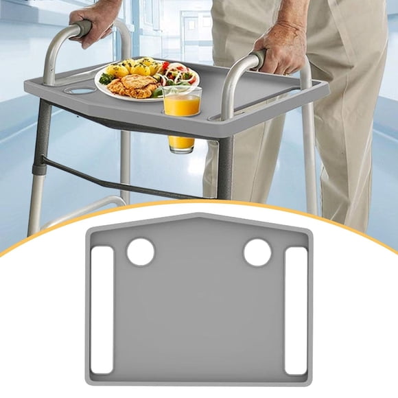 Voxware Walkers Tray Craft Replacement Portable Food Tray for Meals Nursing Everyday gray