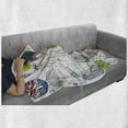 thumbnail image 6 of American Soft Flannel Fleece Blanket, New York City Culture Metropolitan Museum Broadway Crossroad Wall Street Sketch Style, Cozy Plush for Indoor and Outdoor Use, 50" x 60", White, by Ambesonne, 6 of 6