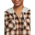 thumbnail image 3 of Time And Tru Women's Crop Hooded Flannel, 3 of 5