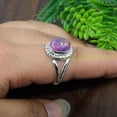 thumbnail image 5 of Natural Copper Purple Turquoise 925 Sterling Silver Handmade Statement Ring Birthday Gift Jewelry For Her, 5 of 5