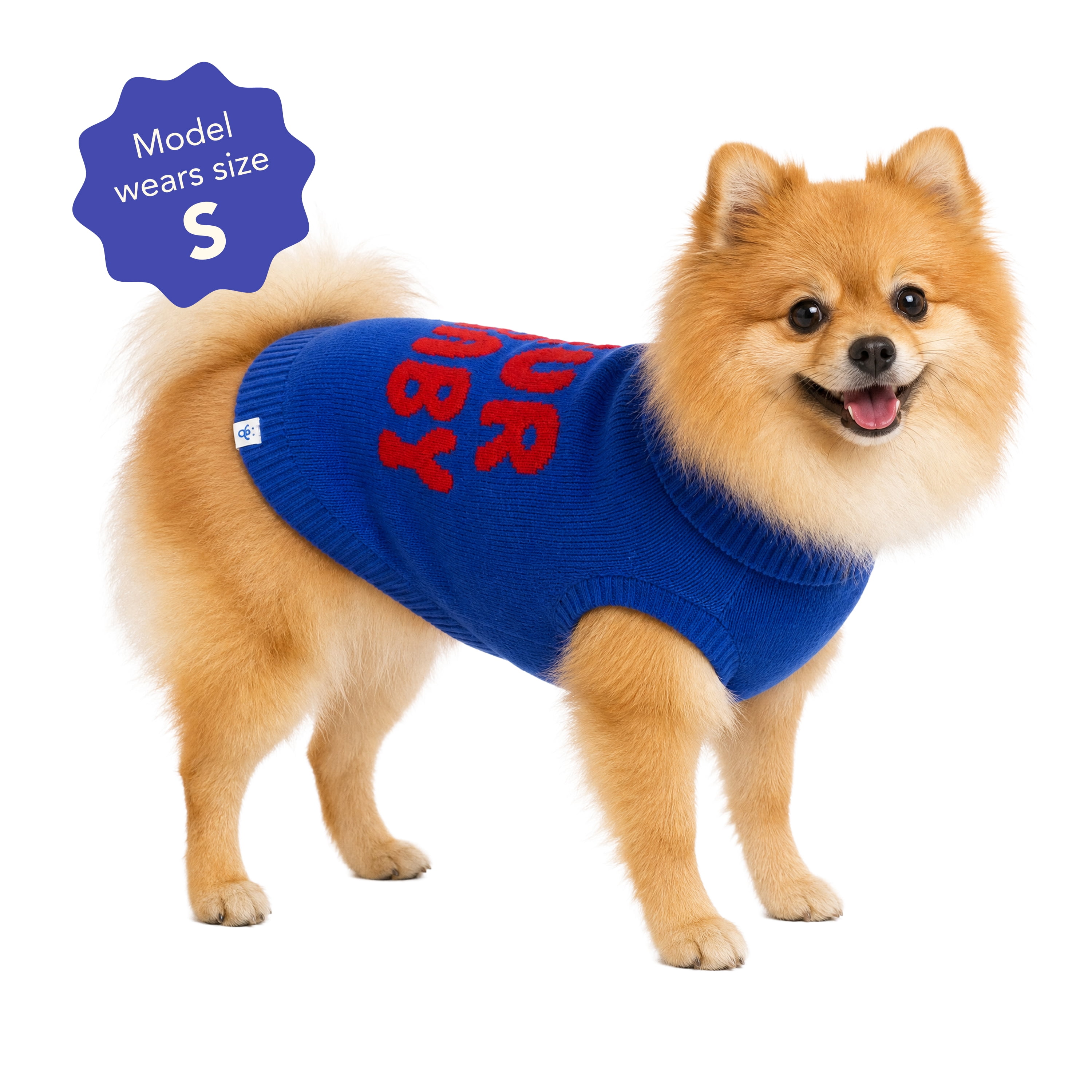 Oodles Fur Baby Fall Turtle Neck Dog Sweater, Blue, Small