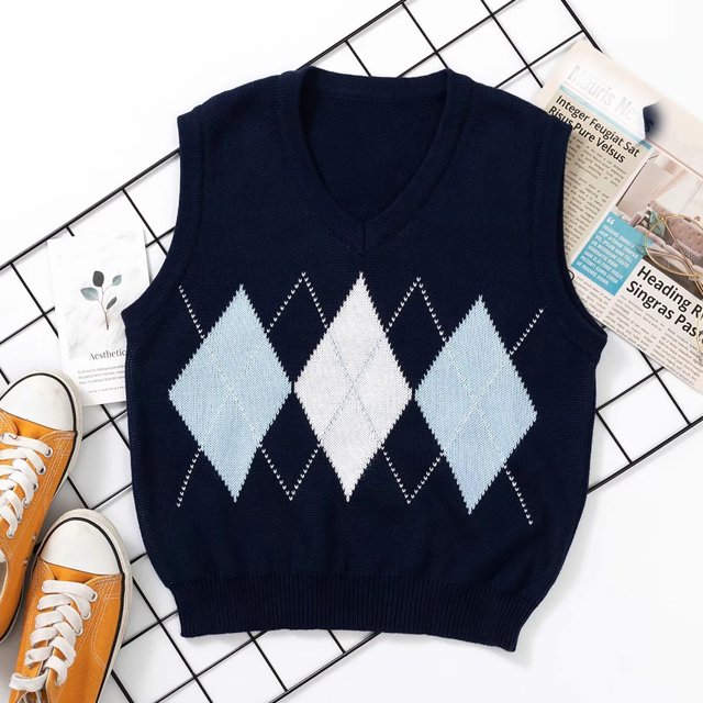 Pntutb Suéter De Mujer Nuevo Estilo Estilo Universitario Sin Mangas Suéter Chaleco Pntutb Pntutb-4343