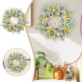 thumbnail image 1 of BKER Summer Wreath All Year Round Wreath Hello Letter Decoration Simulation Lamb Ear Wreath Door Hanging, 1 of 4