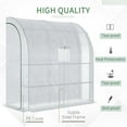 thumbnail image 2 of Lean-to Green House, Walk-in Green House, Plant Nursery with 2 Roll-up Doors and Windows, Hot House Portable for Plants Outdoor, 6.6x3.27x7ft (White), 2 of 7