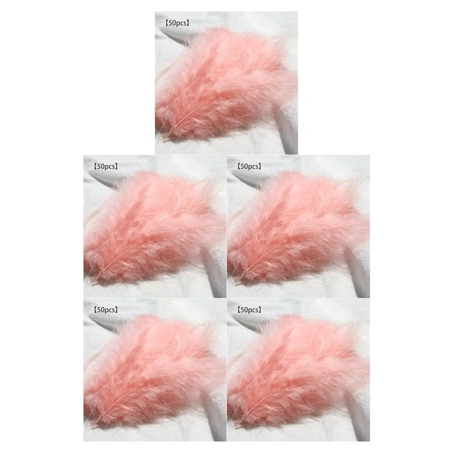 serony 50 Pcs Plumes de Marabou de Turquie Moelleuses Robe de Mariée Bijoux DIY Décoration Accessoires Décoratifs Plumes Coucher de Soleil Rouge 5ensemble
