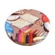 thumbnail image 1 of Balery Gnomes Books Tea Cups Fundas de asiento para taburete de bar redondo de tela de terciopelo ajustables que protegen de arañazos y manchas para sillas de 14 a 17 pulgadas.-12 inch, 1 of 7