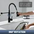 thumbnail image 5 of Kitchen faucet, kitchen faucet with pull-out spray 360° swivel, with spray mode, single handle kitchen mixer faucet stainless steel matte, 5 of 6