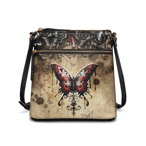 Tutolipy Butterfly Pattern Design Purse Satchel, Adjustable Strap Shoulder Bag Durable Exquisite UV Craft Satchel Bag for Daily Outdoor