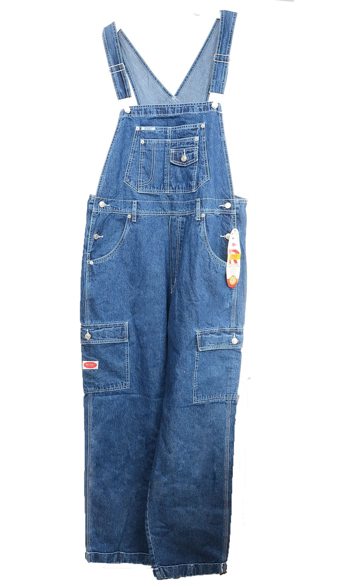 Boyfriend Baggy Overalls Plus Size Women's Cargo Blue Denim 16