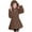 Khaki Faux Fur Hooded Coat, variant on Women's Faux Fur Hooded Coat Hooded Winter Warm Jacket Elegant Solid Long Sleeve Plush Outerwear Fluffy Overcoat White L