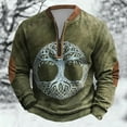 thumbnail image 2 of Aihuaihua Vikings Sweatshirt for Men Quarter Zip Long Sleeve Pullover Tops Medieval Style, 2 of 3