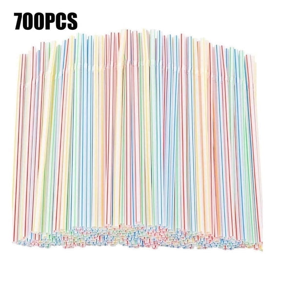 700pcs Flexible Disposable Plastic Straws, Plastic Straws Bendable Assorted Colors Bendy Straws Disposable Drinking Straws Perfect for Home