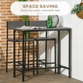 thumbnail image 3 of 3-Piece Industrial Bar Table Set with 2 High Back Stools, Grey MDF and Steel Frame Counter Height Bistro Set for Kitchen, Dining Room, Indoor or Outdoor Use, 35" L Table, 3 of 7