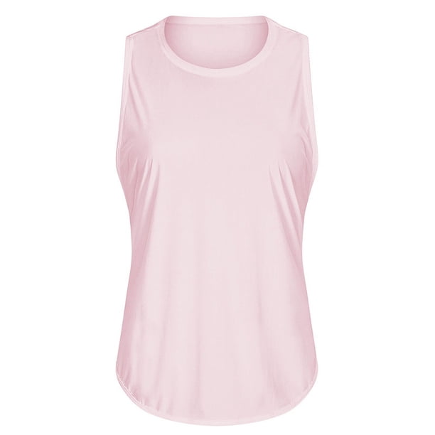 Camiseta de yoga de primavera y verano, blusa sin mangas para mujer, blusa de yoga holgada, transpirable y de secado rápido