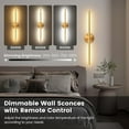 thumbnail image 2 of Battery Operated Wall Sconces Set of 2, 360 ° Rotation Wireless Rechargeable Wall Lights: Dimmable Detachable Wall Lamp with Remote Control, 3000K-6000K Infinite Dimming Wall Sconce 27.6 Inch, 2 of 10