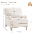 thumbnail image 7 of Carolayne Upholstered Accent Chair Comfy Armchair with Pillows for Living Room, Bedroom, Ivory White, 7 of 7