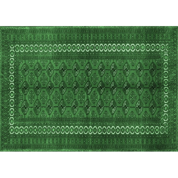 Ahgly Company Indoor Rectangle Persian Emerald Green Traditional Area Rugs, 6' x 9'