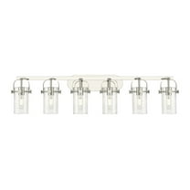 423-6W-PN-G423-7SDY Innovations Lighting Pilaster II Cylinder - 6 Light Bath Vanity In Contemporary Style-10.38 Inches Tall and 43.88 Inches