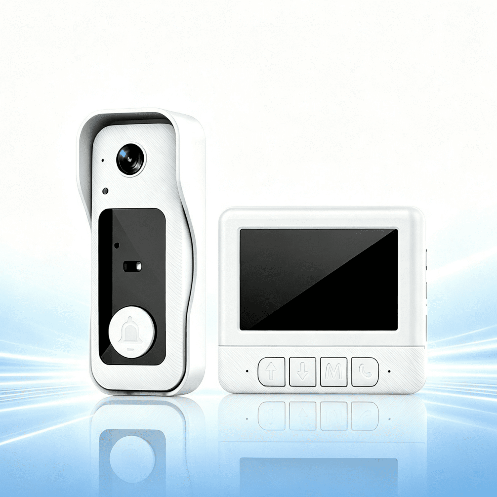 Visual smart doorbell with 4.3-inch color display, 0.3 megapixel camera for home security
