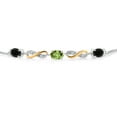 thumbnail image 2 of Gem Stone King 1.33 Ct Oval Black Onyx Green Peridot 925 Silver and 10K Yellow Gold Lab Grown Diamond Adjustable Infinity Bracelet for Women Mother's Mom Wife Her, 2 of 3
