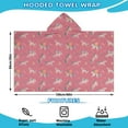 thumbnail image 2 of Pink Unicorn Floral Pattern Hooded Bath Towel，60"x35" for Ages 3 To 12 Kids, Quick Dry Lightweight Soft Microfiber Hood Beach Towel Cover Up for Kids, 2 of 7