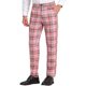 thumbnail image 4 of Pantalones de hombre Inspire Chic, de cuadros, con frente plano, cintura elástica y botón, 30 rosa, 4 of 7