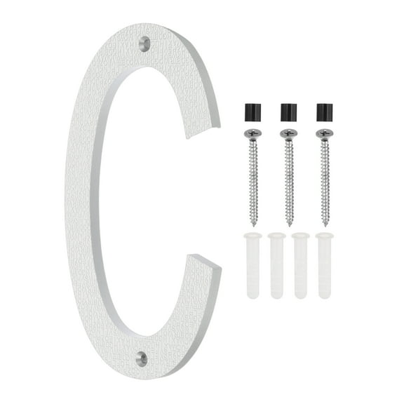 8 Inch House Numbers, House Address Numbers Sign Large Floating House Numbers Modern House Numbers with Screws for Outside Door Wall Street, Silver, C