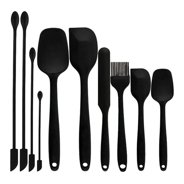 Juego de espátulas de silicona de 10 piezas YONGSHENG negro
