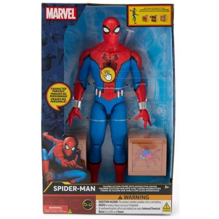 Marvel Spider-Man Talking Action Figure (with Interactive Crates)