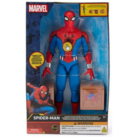 Marvel Spider-Man Talking Action Figure (with Interactive Crates)