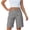 Gray, variant on Bermuda Shorts for Women Knee Length Casual Summer Mid Rise Cargo Pockets Knit Elastic Waist 11 Inch Inseam Shorts Black,M