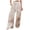 Khaki, variant on CQONEPT Women's Printed Pants Elastic Waist Wide Leg Pants Drawstring Comfortable Loose Lounge Fashion Pants Dark Gray 3XL