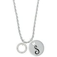 thumbnail image 1 of Delight Jewelry Silvertone Niece Eternity Ring Silvertone Script Initial Disc - S - Charm Necklace, 20"+3", 1 of 4
