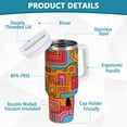 thumbnail image 2 of Yayeee 30oz Double-Wall Insulated Stainless Steel Tumbler with Handle Bottle, Art City, 2 of 8