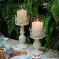 thumbnail image 2 of Candelabro de hierro clásico LIUXGMXG Candelabro de boda romántico Marfil 2 tamaños, 2 of 5