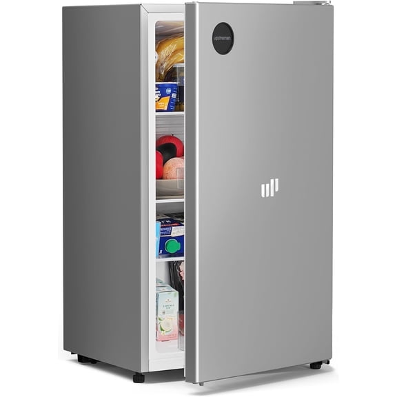 Upstreman 3.2 Cu.Ft All-Refrigerator Mini Fridge, Silver