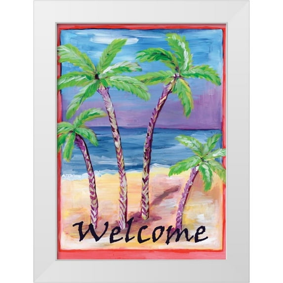 Seay, Anne 24x32 White Modern Wood Framed Museum Art Print Titled - Welcome to Paradise