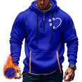 thumbnail image 3 of LEBONYARD Mens Shirts Big and Tall,Fashionable Men's Printed Hooded Sweatshirt with Zipper and Multiple Pockets Pullover Sweatshirt Blue M, 3 of 4