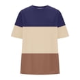 thumbnail image 4 of JIUKE T Shirts for Women Dropped Short Sleeves Oversized Summer Tops Color Block Comfy Round Neck Beach Vacation Tees, 4 of 4