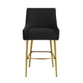 thumbnail image 2 of TOV Furniture Beatrix Pleated Black Velvet Counter Stool with Gold Legs, 2 of 5