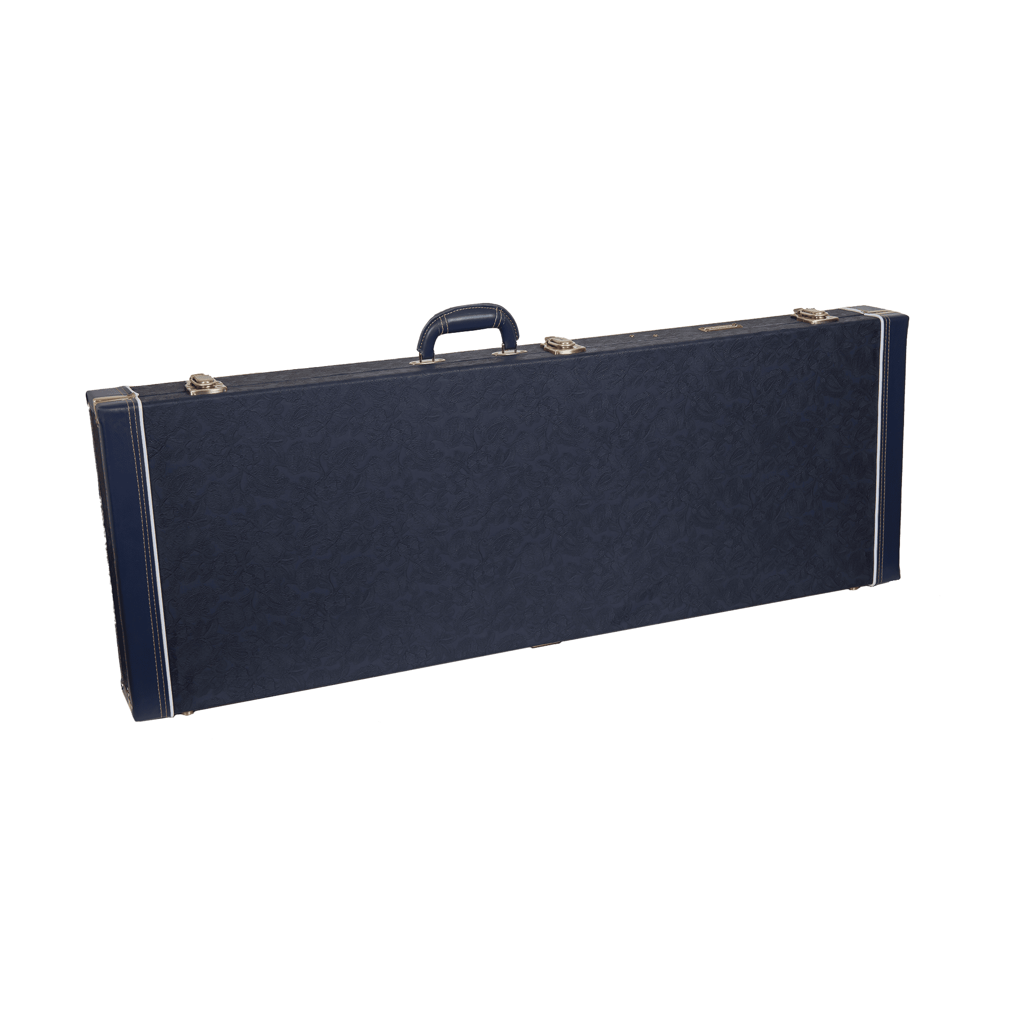 Crossrock Relief Series-Wooden For Jazzmaster/Jaguar Style Electric Guitars, With Highly Textured Surface, Mink Imitation Fleece, Stainless Steel Latches, Ocean Blue