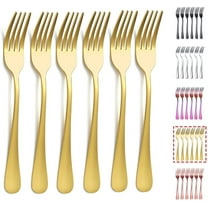 ReaNea Gold Dinner Fork 6 Pieces, Stainless Steel 8.17 " Fork Wedding Silverware Set