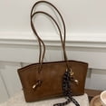thumbnail image 4 of Win s Way Brown Large Capacity Tote Bag Solid Color Shoulder Bag for Women Commute Travel Vintage Handbag, 4 of 6