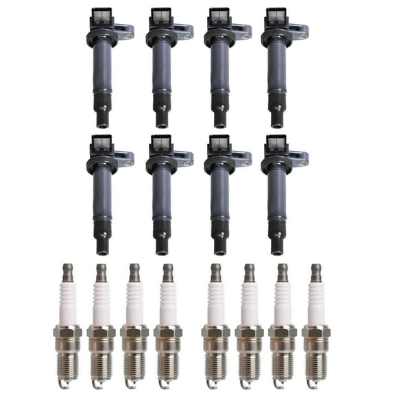 Set of 8 ISA Ignition Coils and 8 Spark Plugs Compatible with Toyota Tundra 2000-2009 4.7L V8 4663cc 285ci  Replacement for UF230