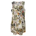 thumbnail image 3 of Plus Size Dresses for Curvy Women Floral Print Sleeveless Sundress Beach Casual Loose Womens Dress Yellow XL, 3 of 5