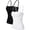 Black/White, variant on Women's Camisole with Built in Bra Adjustable Strap Cotton Square Neck Tank Top